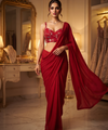 Bright Red Bollywood Designer Saree | Party & Festive Wear