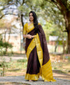 Brown Banarasi Silk Saree | Traditional Zari Weave
