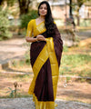 Brown Banarasi Silk Saree | Traditional Zari Weave