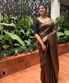 Brown Banarasi Silk Saree | Wedding & Festive Wear