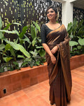 Brown Banarasi Silk Saree | Wedding & Festive Wear