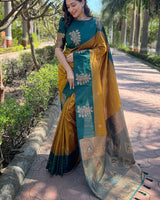 Brown Banarasi Silk Saree | Wedding & Festive Wear