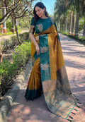Brown Banarasi Silk Saree | Wedding & Festive Wear