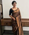 Brown Banarasi Silk Saree | Wedding & Festive Wear