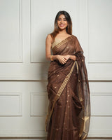 Brown Cotton Saree | Everyday Ethnic Wear