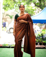 Brown Kanjivaram Silk Saree | Festival & Ceremony Wear