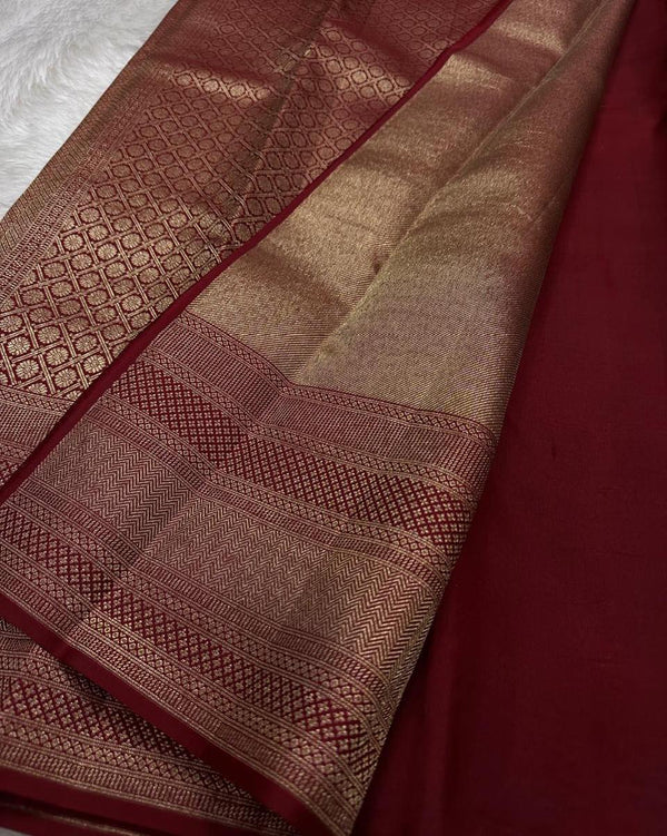 Brown Kanjivaram Silk Saree | Festive & Party Wear