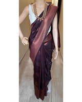 Coffee Banarasi Silk Saree | Bridal & Festive Wear