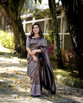 Coffee Banarasi Silk Saree | Bridal & Festive Wear