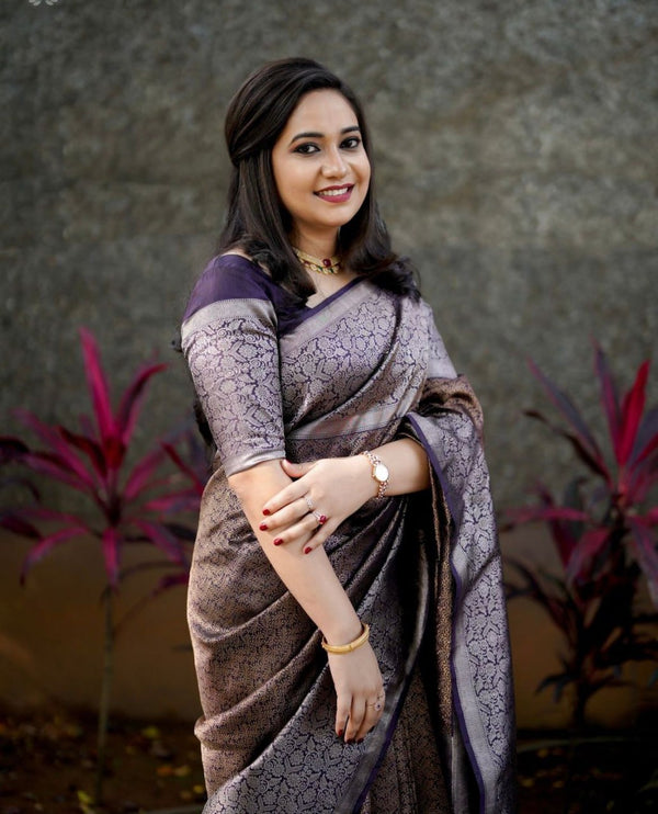 Coffee Banarasi Silk Saree | Bridal & Festive Wear