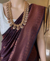 Coffee Banarasi Silk Saree | Bridal & Festive Wear