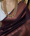 Coffee Banarasi Silk Saree | Bridal & Festive Wear