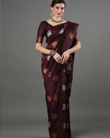 Coffee Banarasi Silk Saree | Festival & Ceremony Wear
