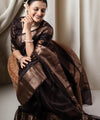 Coffee Banarasi Silk Saree | Traditional Wedding Wear