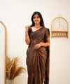 Coffee Banarasi Silk Saree | Wedding & Reception Wear