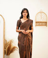 Coffee Banarasi Silk Saree | Wedding & Reception Wear