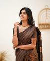 Coffee Banarasi Silk Saree | Wedding & Reception Wear