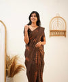 Coffee Banarasi Silk Saree | Wedding & Reception Wear