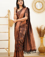 Coffee Jacquard Silk Saree | Ethnic Wear for Women