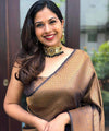 Coffee Jacquard Silk Saree | Rich Zari Border Saree