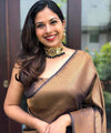 Coffee Jacquard Silk Saree | Rich Zari Border Saree