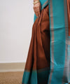 Coffee Kanjivaram Silk Saree | Traditional Zari Weave