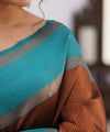 Coffee Kanjivaram Silk Saree | Traditional Zari Weave