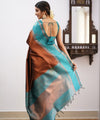 Coffee Kanjivaram Silk Saree | Traditional Zari Weave
