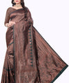 Copper Brown Jacquard Silk Saree | Festival & Ceremony Wear