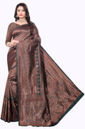Copper Brown Jacquard Silk Saree | Festival & Ceremony Wear