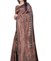 Copper Brown Jacquard Silk Saree | Festival & Ceremony Wear