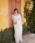 Cream Banarasi Silk Saree | Bridal & Festive Wear