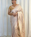 Cream Banarasi Silk Saree | Bridal & Festive Wear