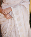 Cream Banarasi Silk Saree | Bridal & Festive Wear