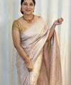Cream Banarasi Silk Saree | Bridal & Festive Wear