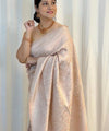 Cream Banarasi Silk Saree | Bridal & Festive Wear