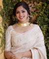 Cream Banarasi Silk Saree | Bridal & Festive Wear