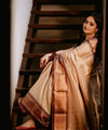 Cream Banarasi Silk Saree | Bridal & Festive Wear