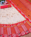 Cream Banarasi Silk Saree | Durga Puja Special
