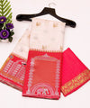Cream Banarasi Silk Saree | Durga Puja Special