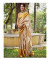Cream Banarasi Silk Saree | Ethnic Wear for Women