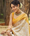Cream Banarasi Silk Saree | Ethnic Wear for Women