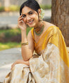 Cream Banarasi Silk Saree | Ethnic Wear for Women