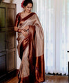 Cream Banarasi Silk Saree | Festival & Ceremony Wear