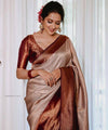 Cream Banarasi Silk Saree | Festival & Ceremony Wear