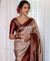 Cream Banarasi Silk Saree | Festival & Ceremony Wear