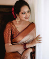 Cream Banarasi Silk Saree | Festival & Ceremony Wear