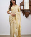Cream Banarasi Silk Saree | Festive & Party Wear