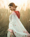 Cream Banarasi Silk Saree | Puja Collection