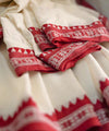 Cream Banarasi Silk Saree | Traditional Puja Wear